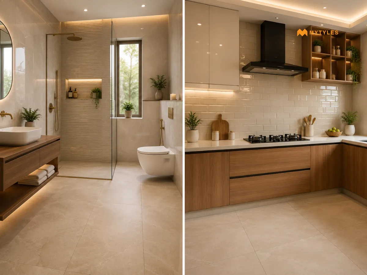Play with Finish Contrast: Matt Floors, Glossy Walls